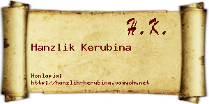 Hanzlik Kerubina névjegykártya